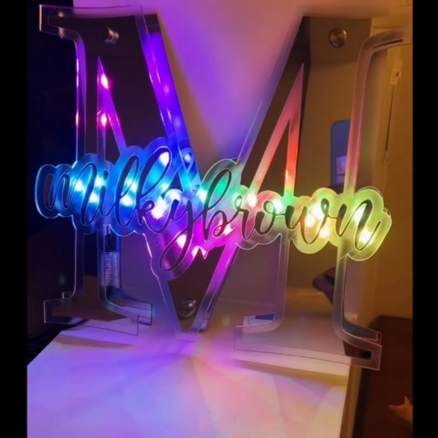 Custom Name LED Mirror Light