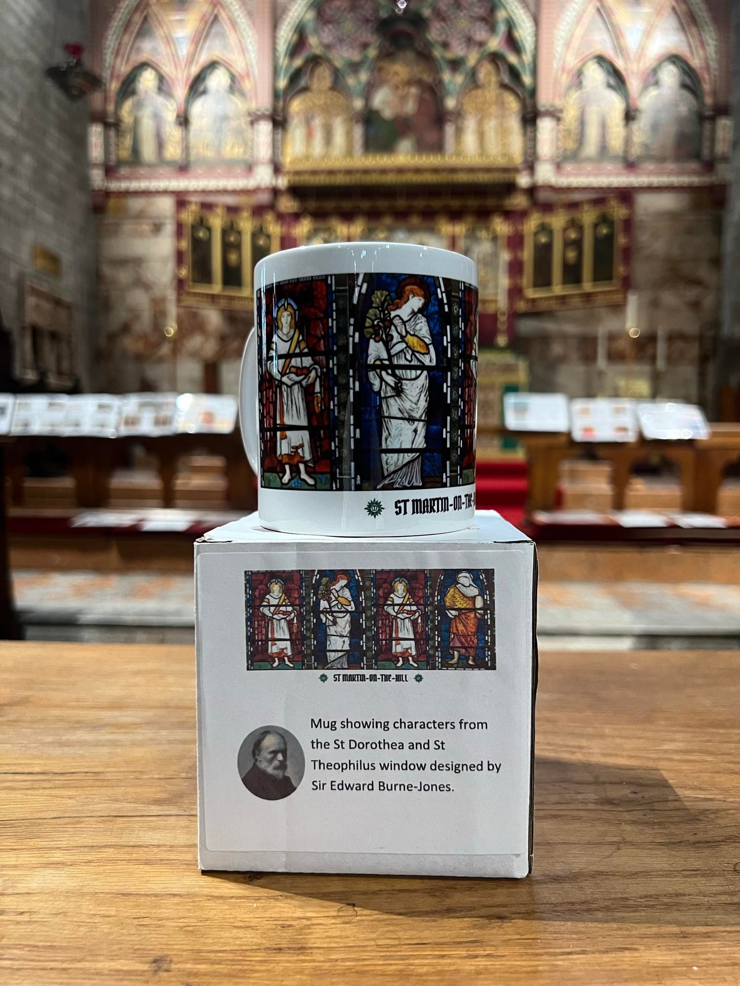 Mug featuring characters from the St. Dorothea and St. Theophilus