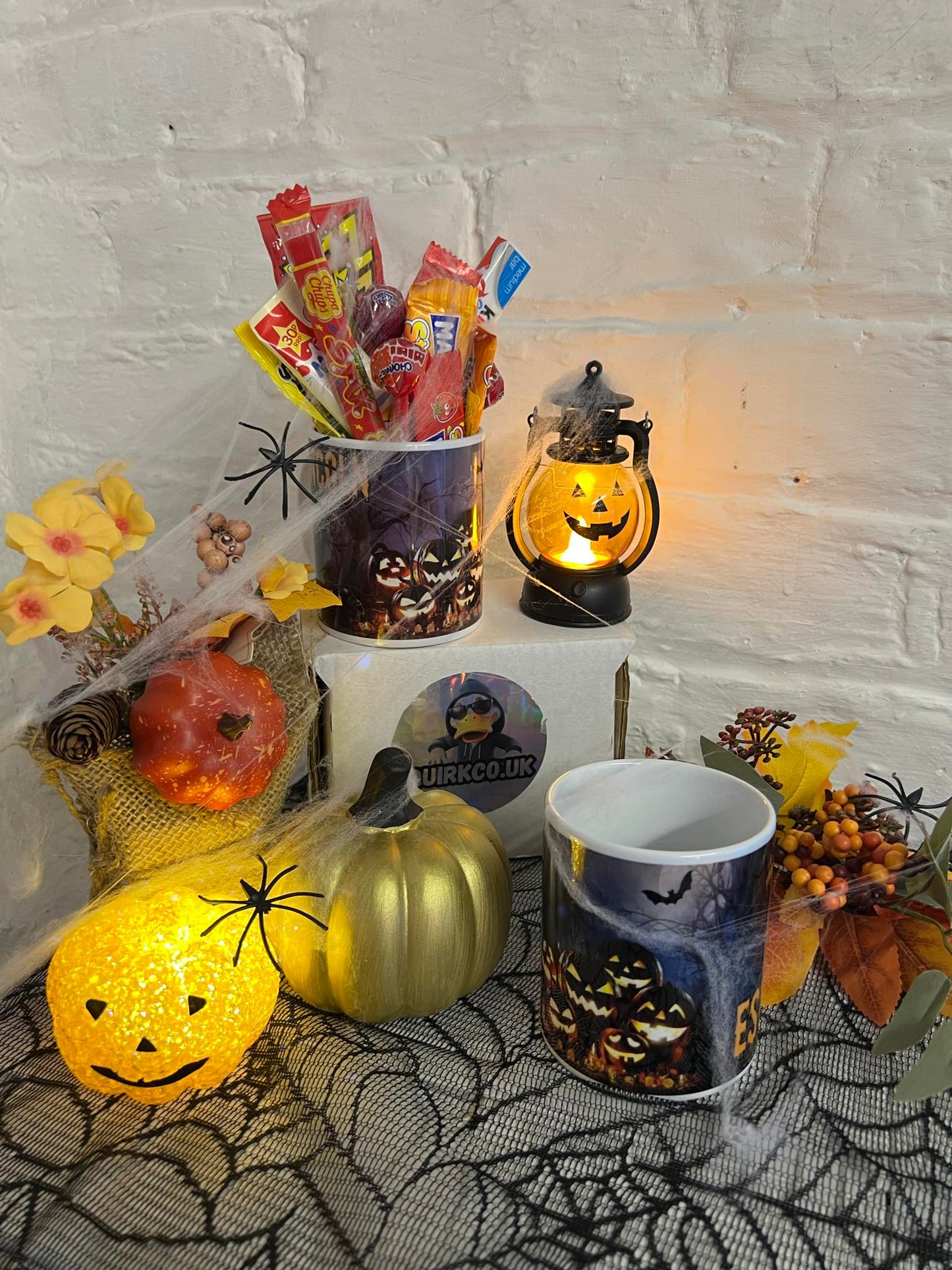 Personalised Halloween Mug Gift Set - Custom Name & Sweet Treats