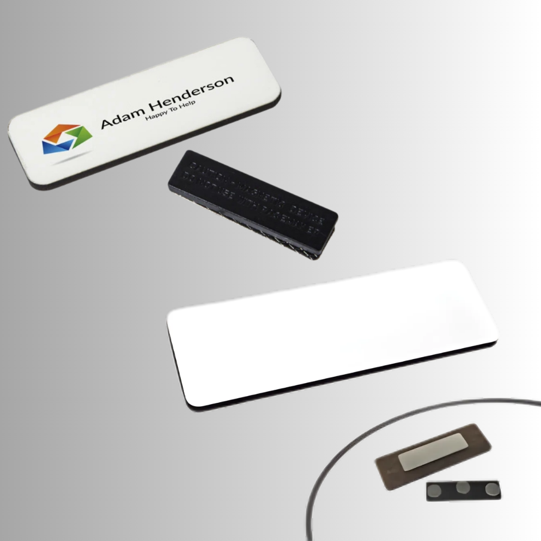 Hardboard Name Badge - Magnetic Fixing (2 Sizes Available)