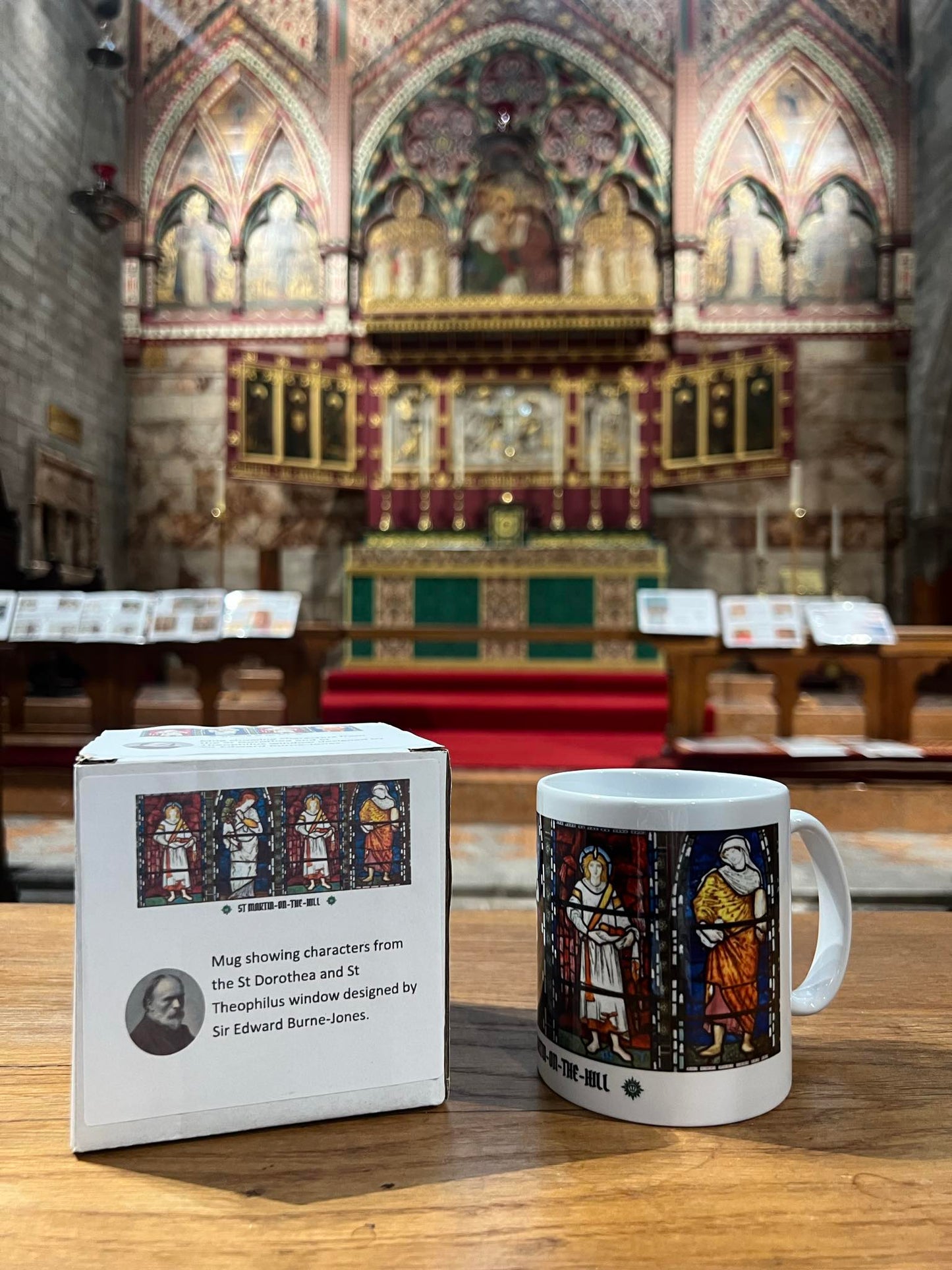 Mug featuring characters from the St. Dorothea and St. Theophilus