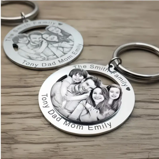Custom Photo & Engraved Name Key Ring