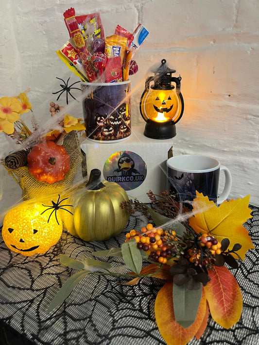 Personalised Halloween Mug Gift Set - Custom Name & Sweet Treats