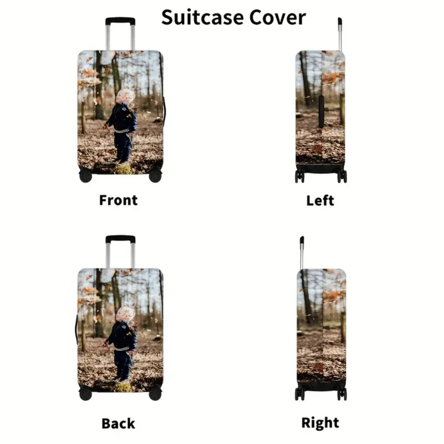 Custom Photo Suitcase Protective Cover - Personalised Travel Accessory