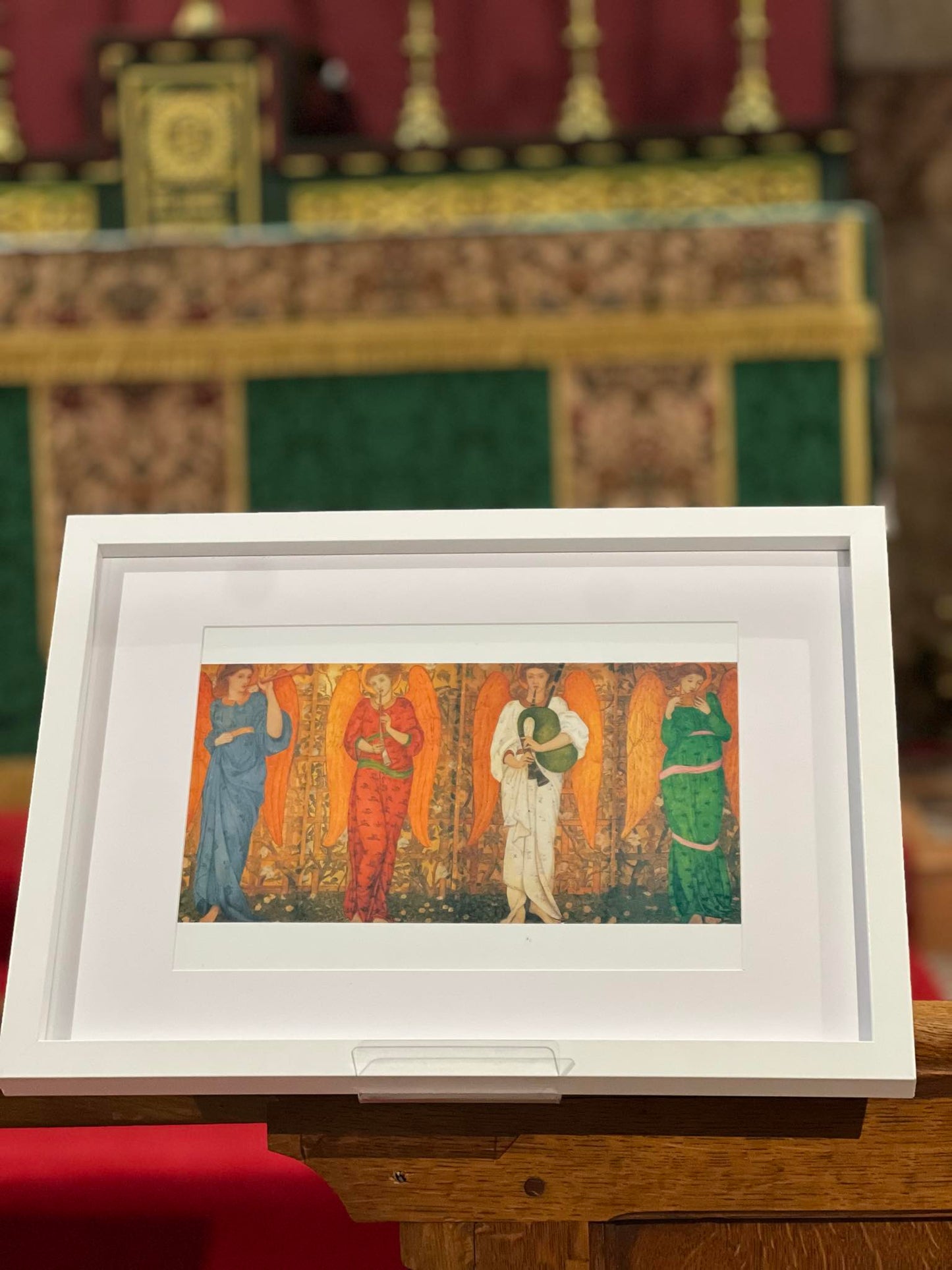 Framed Print Four Musical Angels by John Roddam Spencer Stanhope