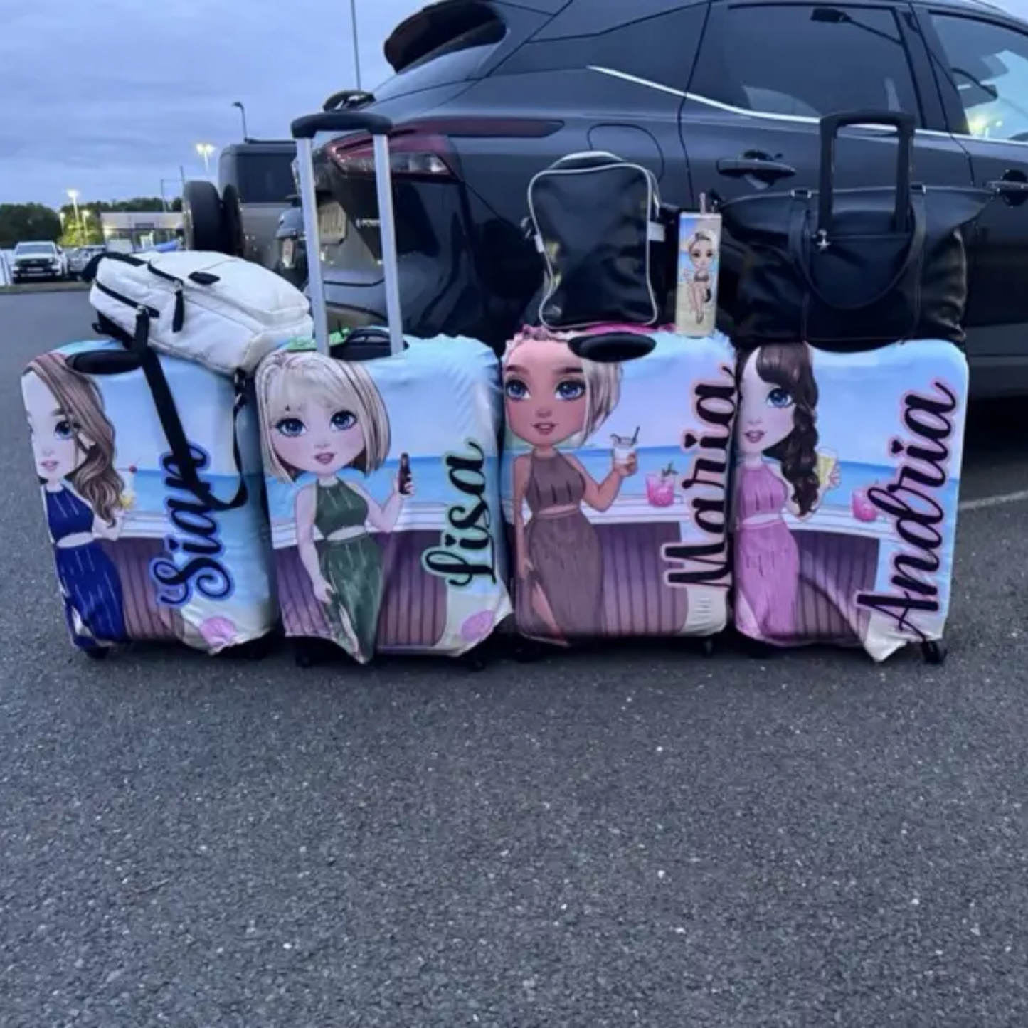 Custom Photo Suitcase Protective Cover - Personalised Travel Accessory