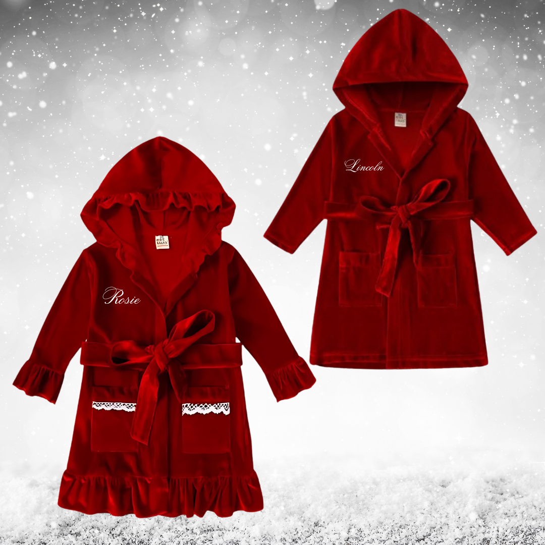 Boys Personalised Embroidery Luxury Cotton Velour Dressing Gown
