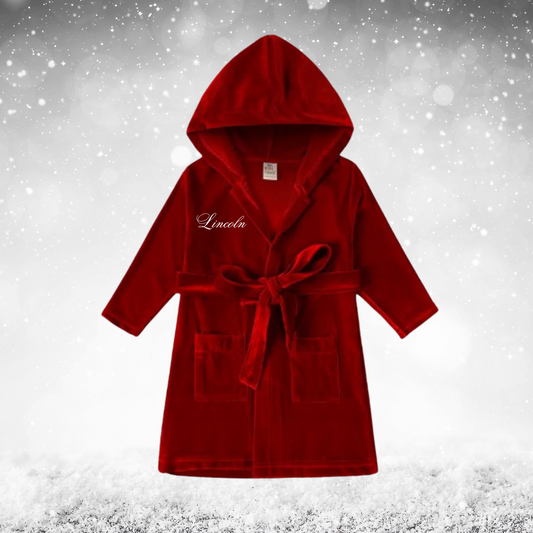 Boys Personalised Embroidery Luxury Cotton Velour Dressing Gown