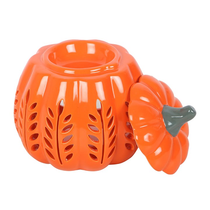 Cream Leaf Cut Out Pumpkin Oil Burner and Wax Warmer