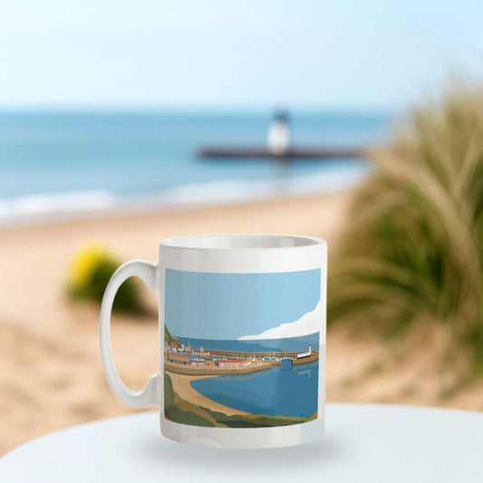 Scarborough 10oz Premium Mug – 1950s Travel Poster Design