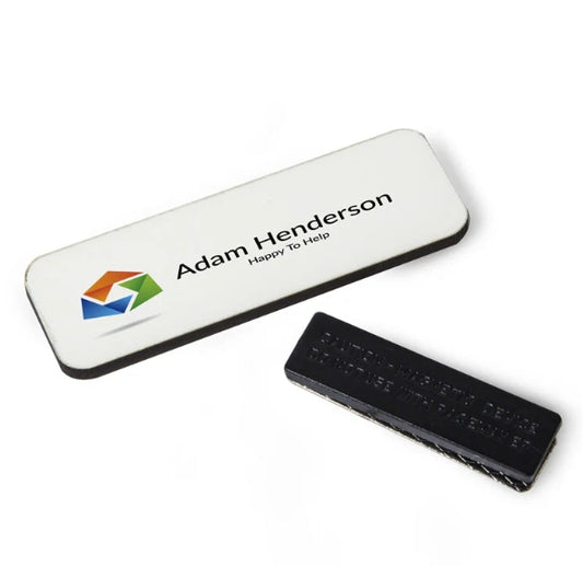 Hardboard Name Badge - Magnetic Fixing (2 Sizes Available)