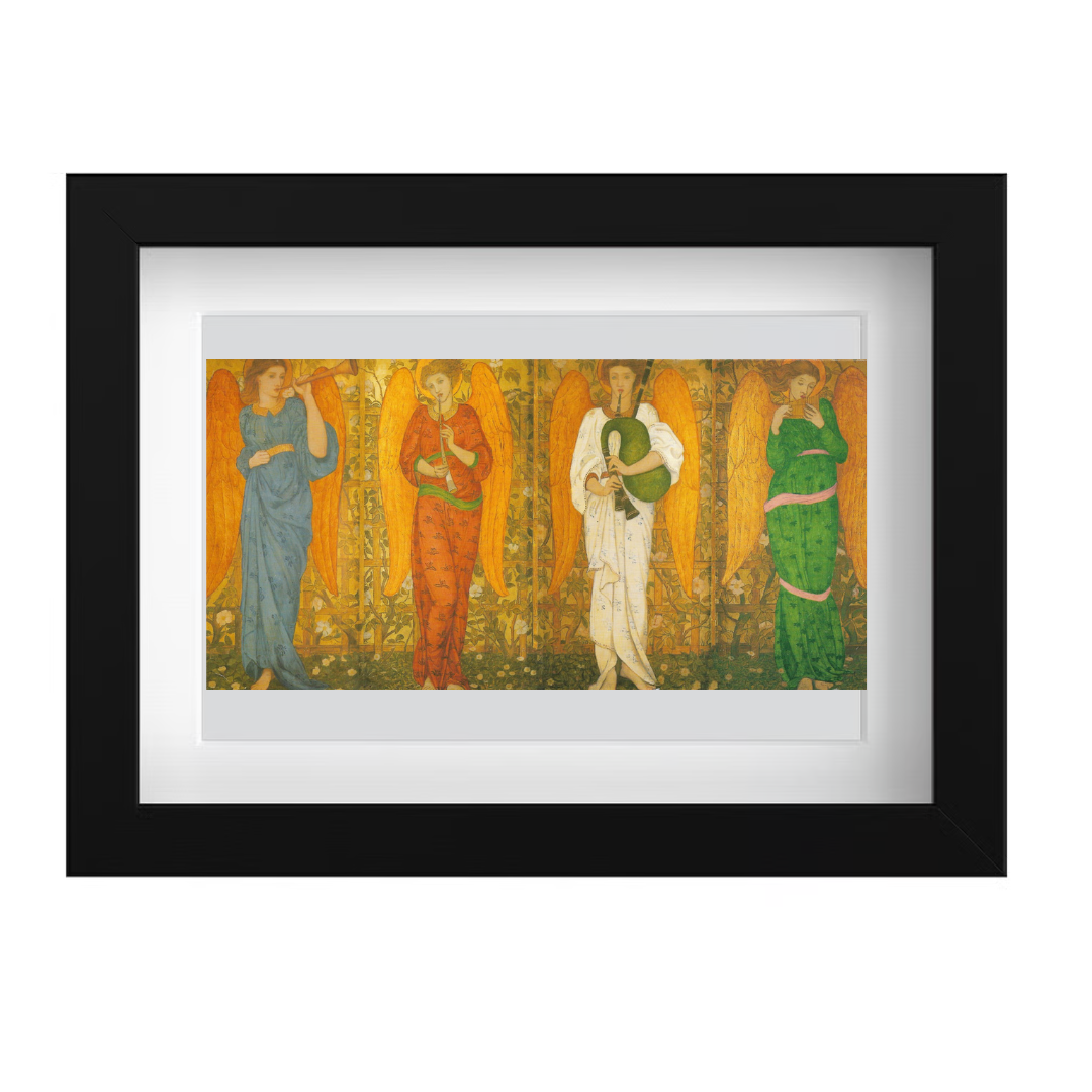Framed Print Four Musical Angels by John Roddam Spencer Stanhope