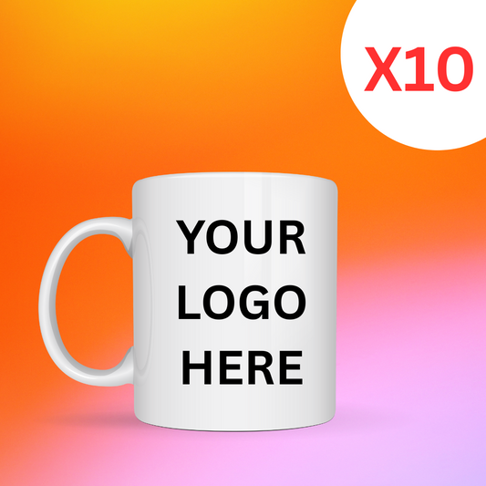 Custom Mug Bundle X10 - 11oz Personalised Mugs with Gift Box