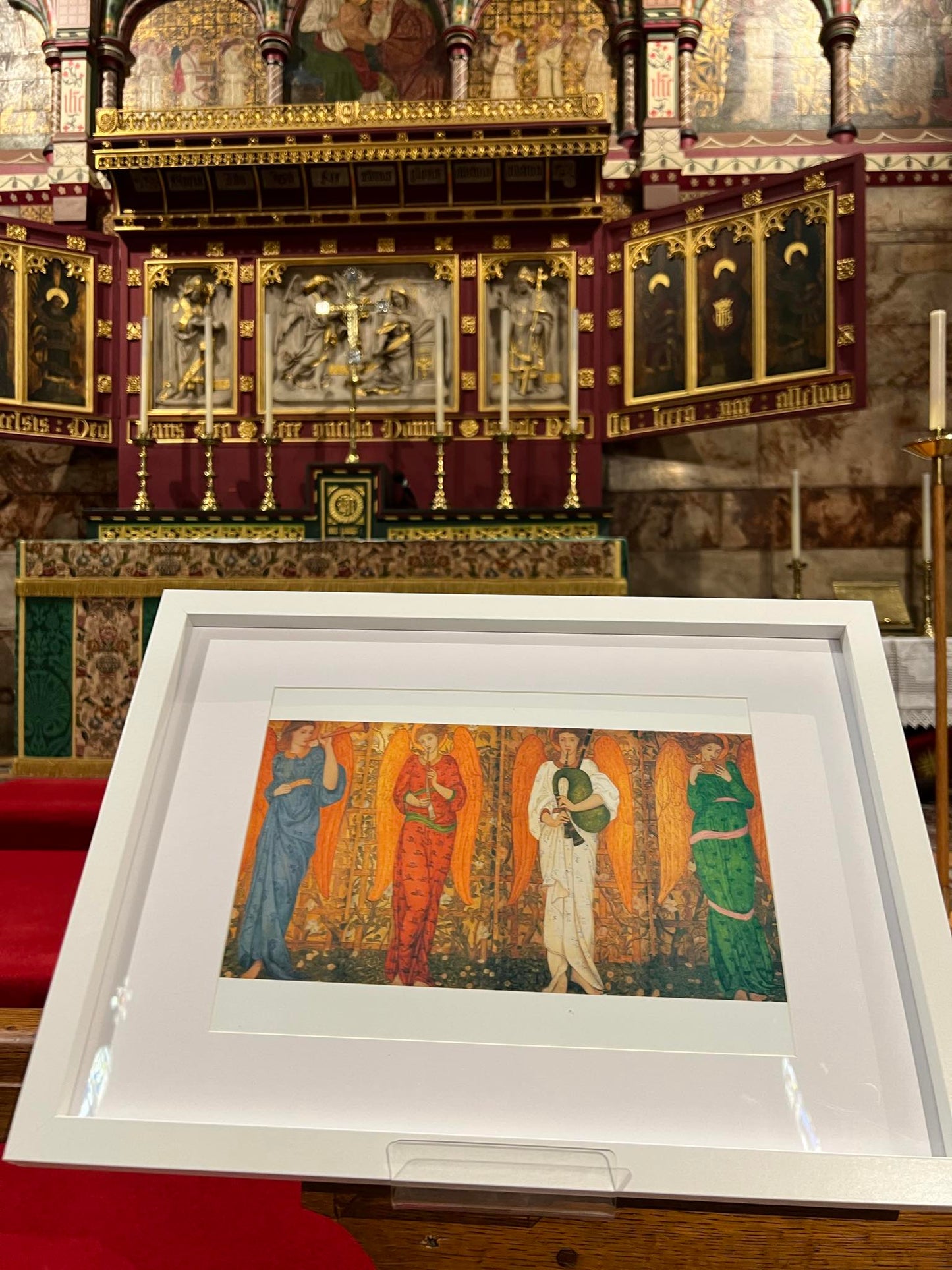 Framed Print Four Musical Angels by John Roddam Spencer Stanhope